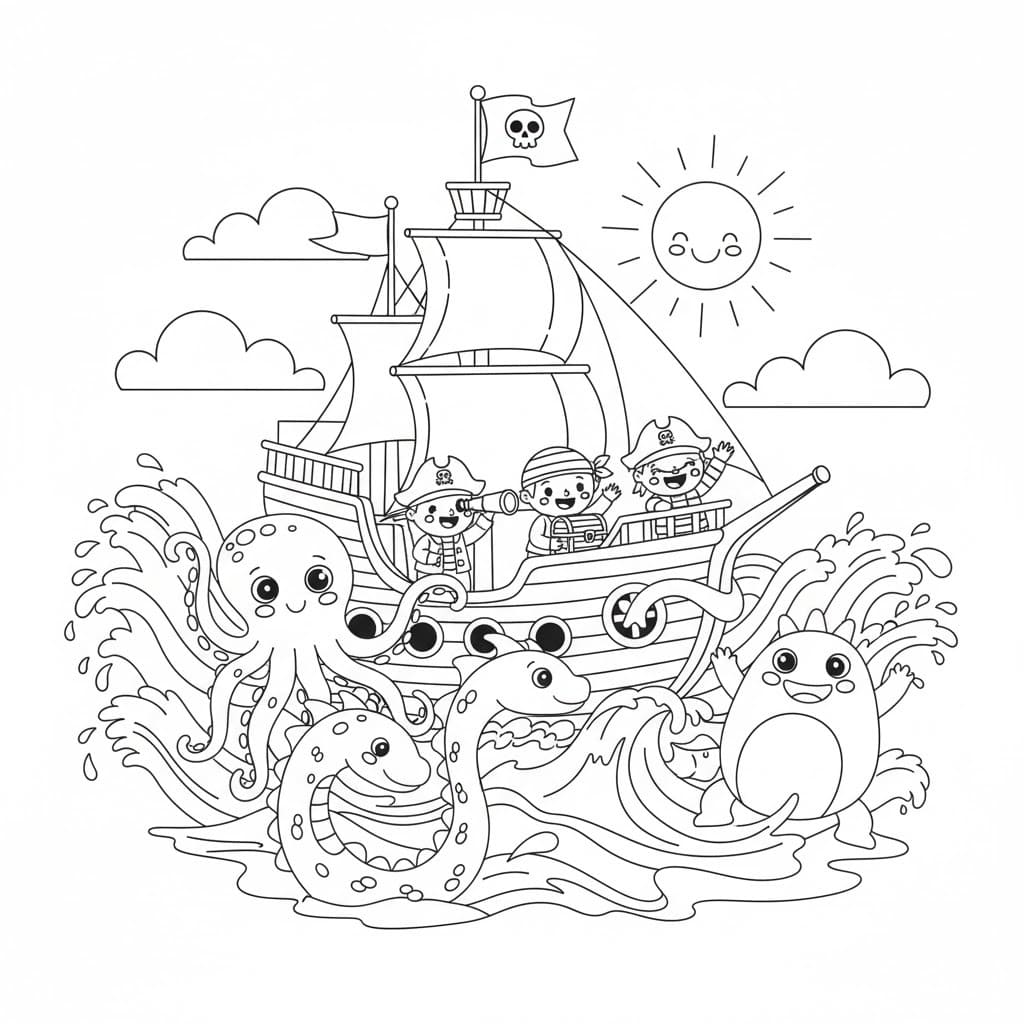 해적선 인쇄 그림