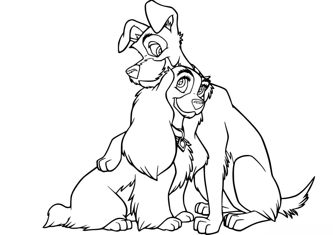 레이디와 트램프 색칠하기놀이