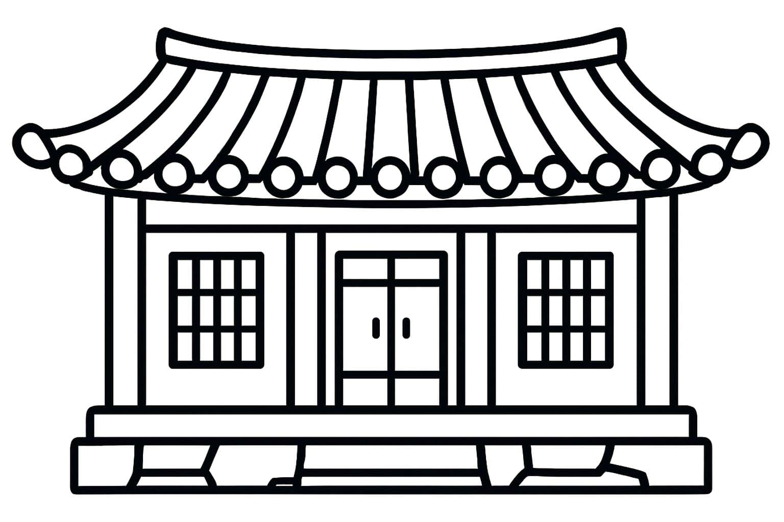 인쇄 가능 한옥 그리다