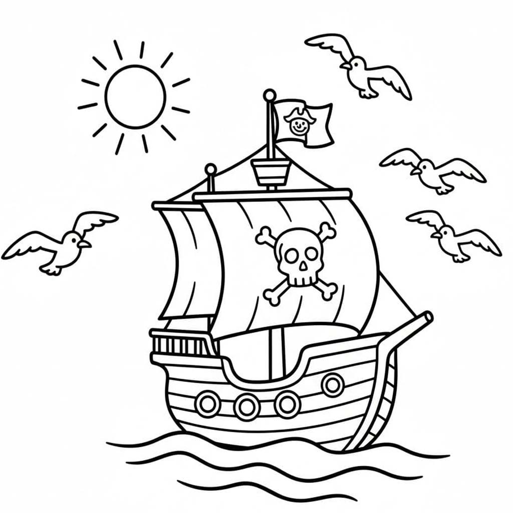 무료 해적선 그림
