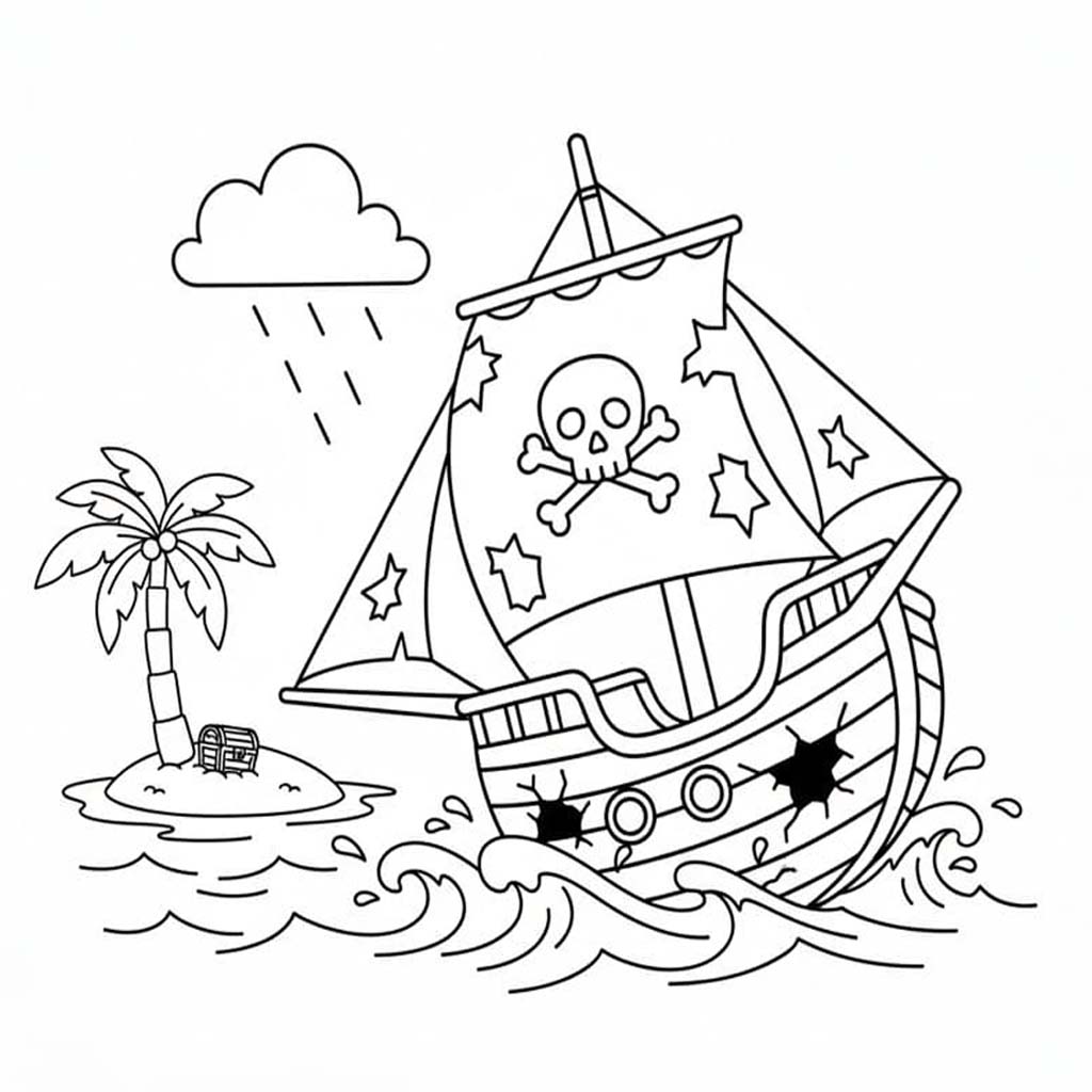 무료로 그리다 해적선