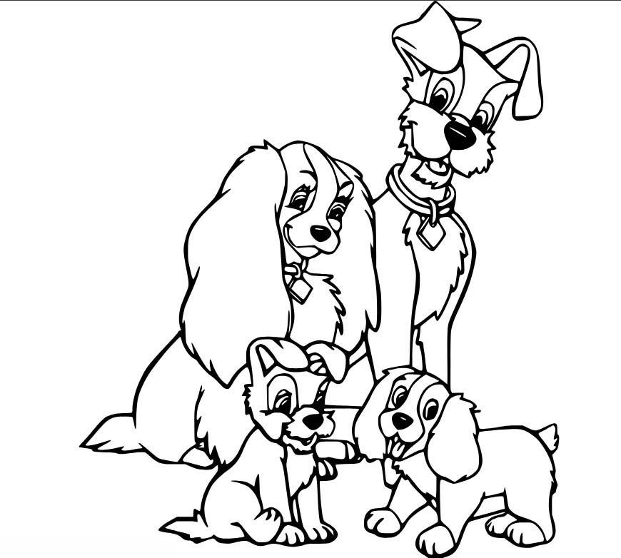 무료로 인쇄 가능 그리다 레이디와 트램프