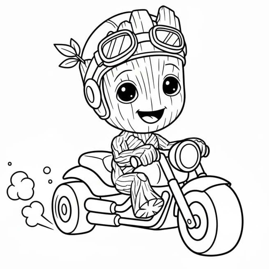 쉬운 그루트 그리다