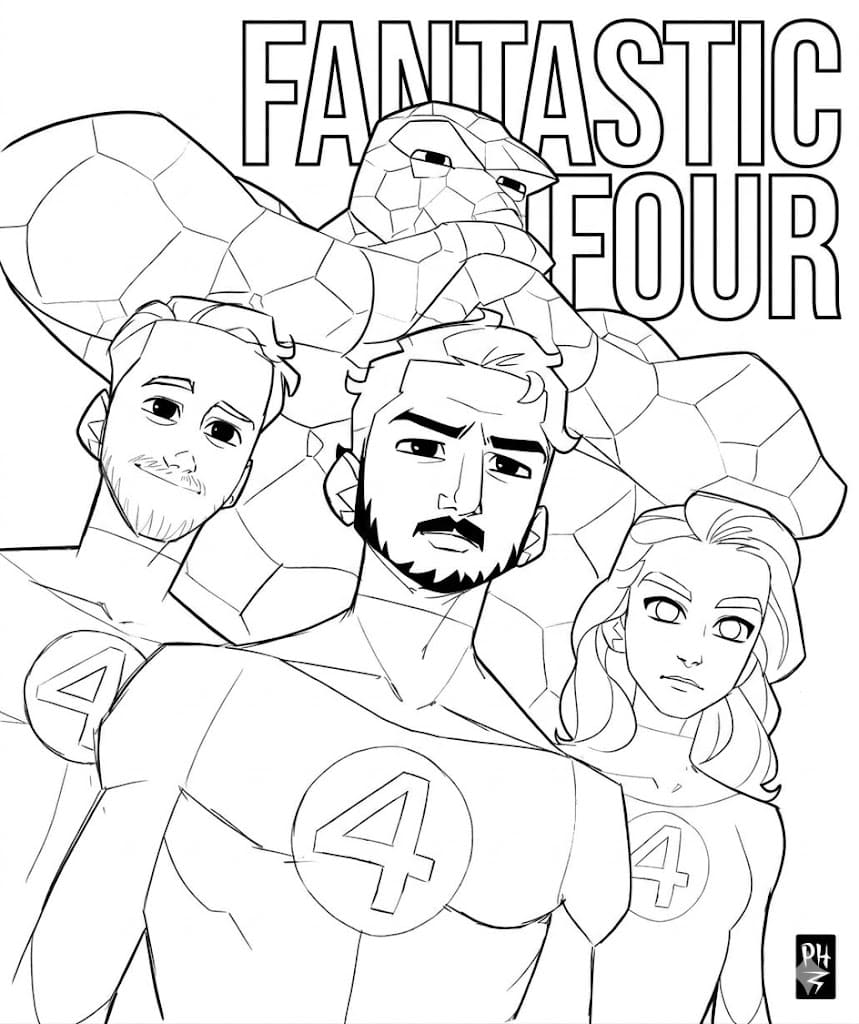 판타스틱 4 색칠하기놀이