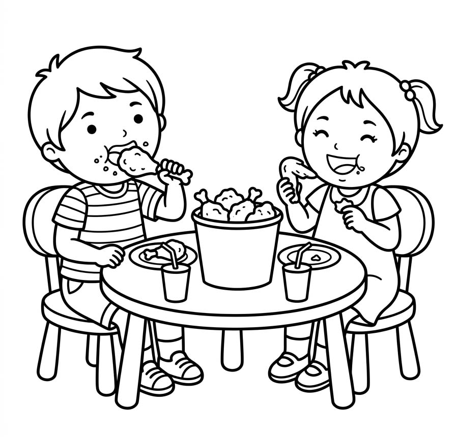 닭튀김 인쇄