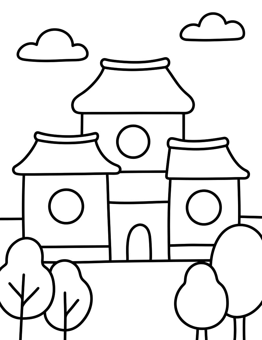 그림 궁궐 인쇄 가능
