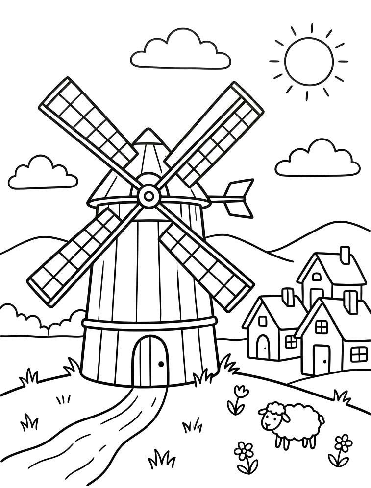 그림 풍차 인쇄 가능