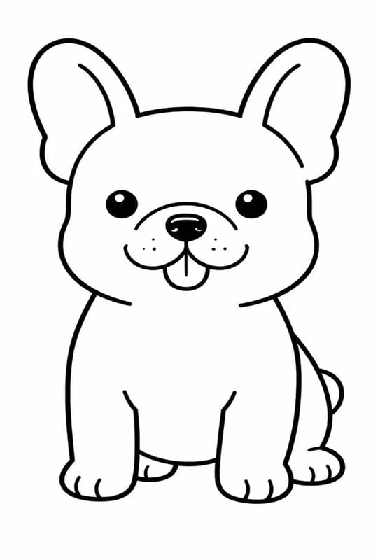그림 프렌치 불독 인쇄