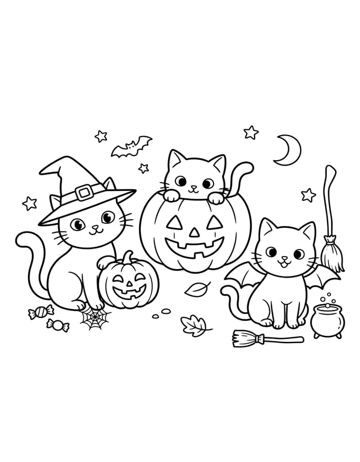 베이식 할로윈 고양이